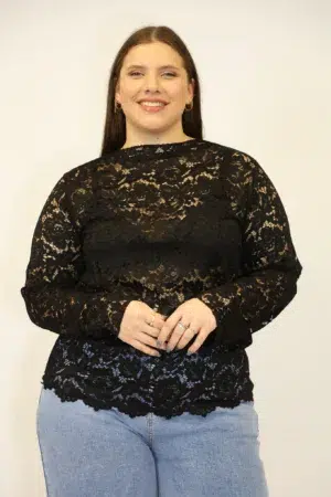 טופ תחרה Eline | שחור – MLY-3786-2-BLACK