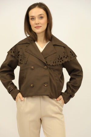 מעיל קצר Lydie | חום – MM-M7556-2-BROWN