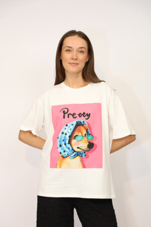 טי שירט Pretty Dog | לבן – IV-PR8867-WHITE