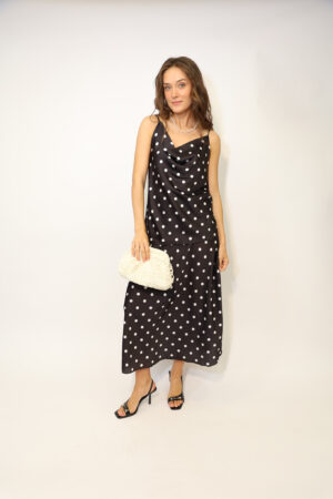 טופ הדפס נקודות Ingrid | שחור – IV-PR9861-BLACK