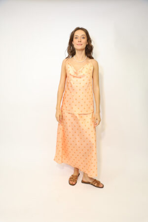 טופ הדפס נקודות Ingrid | כתום – IV-PR9861-ORANGE