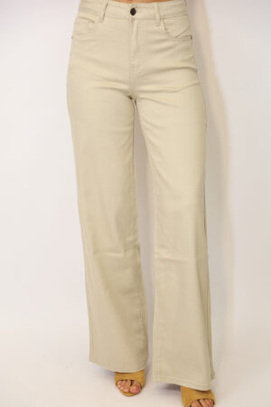 WIDE LEG TENCEL גינס  Lara | קרם