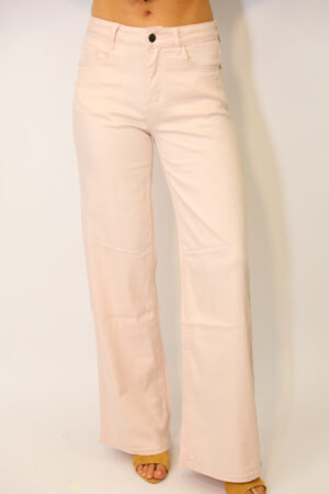 WIDE LEG TENCEL גינס  Lara | ורוד