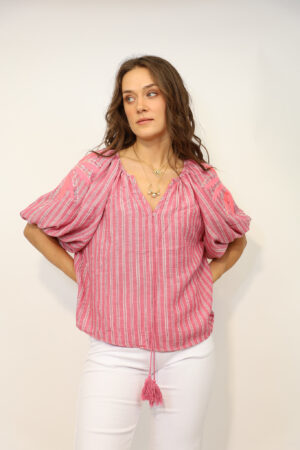 חולצה תחרה Danielle | ורוד – JSM-TOP3763-PINK