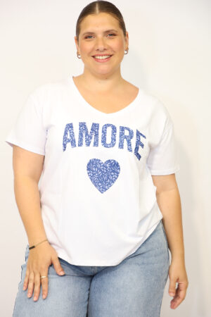 טי שירט Amoree | לבן – MLY-11610-AMOREE